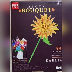 Dahlia Flower Bouquet Building Blocks Set
